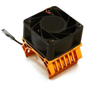 36mm Motor Heatsink+40x40mm Cooling Fan 17k rpm for 1/10 TR-MT10E & TRX-4 (Orange)
